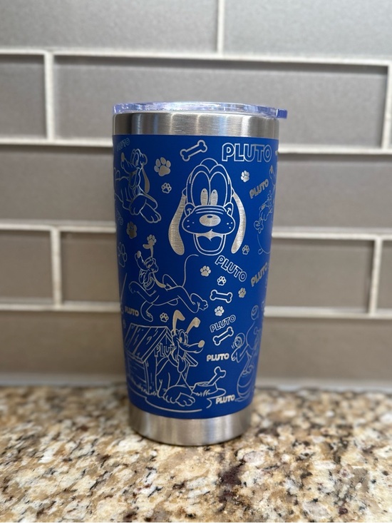 Disney Other - Disney blue laser-engraved Pluto-themed tumbler